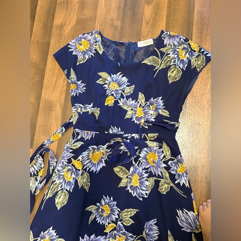 NaNa Blue and Yellow Flutter Sleeve Sundress - Picture 4 of 7